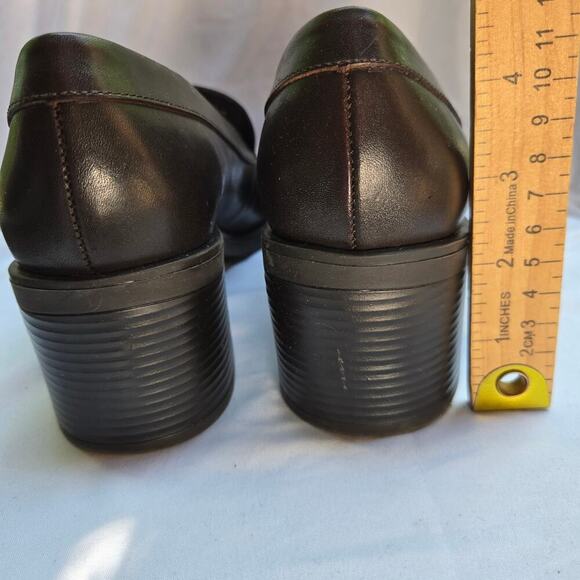 NEW Bass Womens Y2K Naples Loafers 8.5 Brown Leather Block Heel Comfort Preppy - Picture 11 of 11